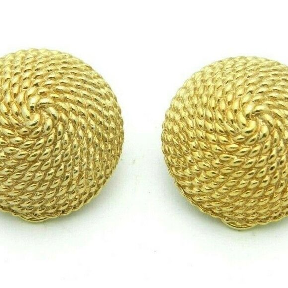 Marvella Gold Tone Rope Basket Style Round Clip - Picture 1 of 4